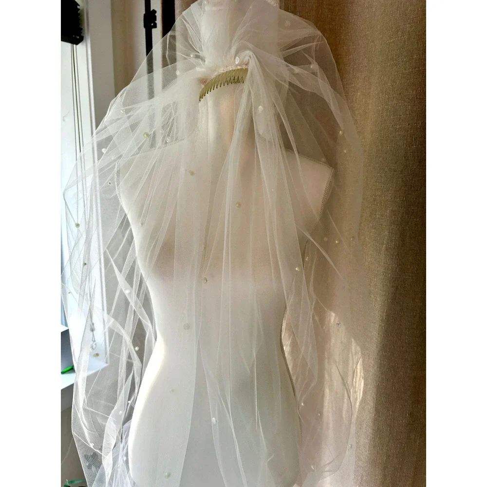 Vintage Cathedral Pearl Veil 131